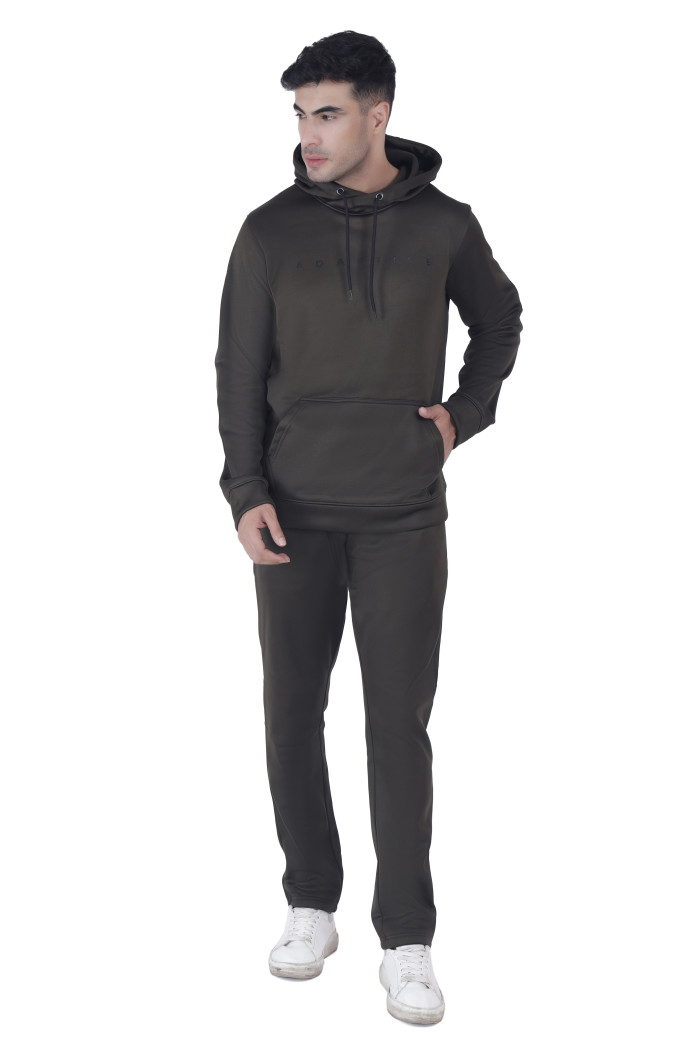 Men's Hooded Solid Tracksuit in Olive Men's Hooded Solid Tracksuit in Olive