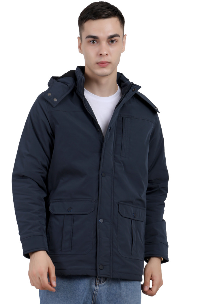 Men’s High Neck Quilted Chester Jacket in Navy Men’s High Neck Quilted Chester Jacket in Navy
