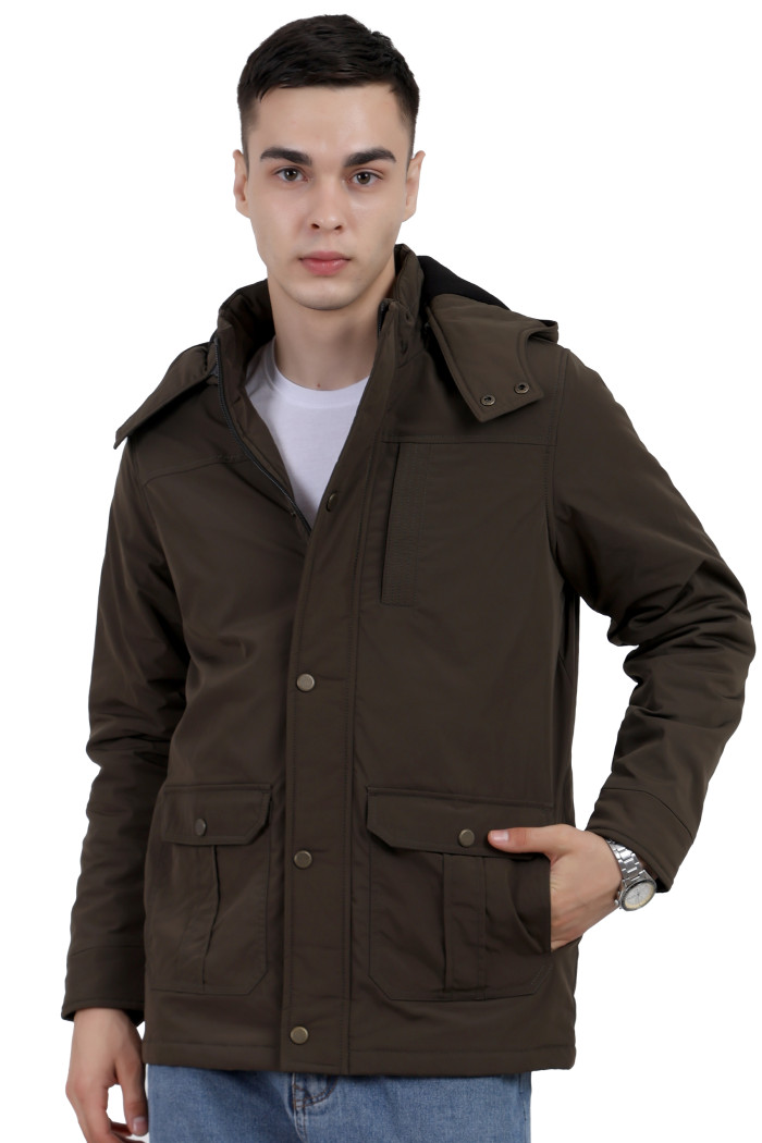 Men’s High Neck Quilted Chester Jacket in Olive Men’s High Neck Quilted Chester Jacket in Olive